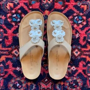 Garnet Hill Embellished Leather Thong Sandals